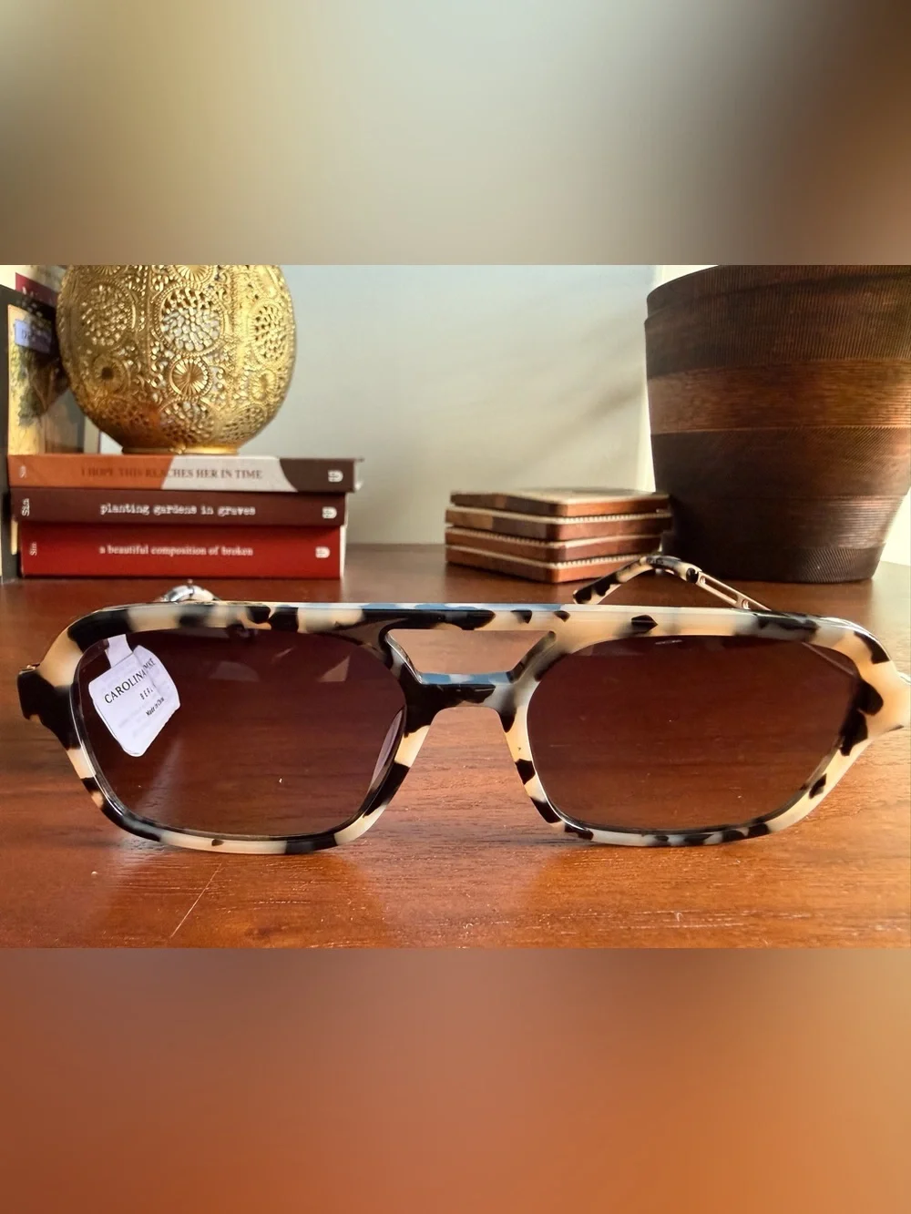 Carolina Lemke Tortoiseshell Unisex Sunglasses with Brown Lenses